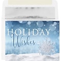 Custom Holiday Wishes Snowflake Cards, with Envelopes, 7 x 5, 25 Cards per Set