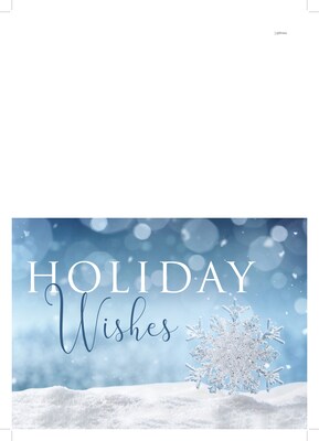 Custom Holiday Wishes Snowflake Cards, with Envelopes, 7 x 5, 25 Cards per Set