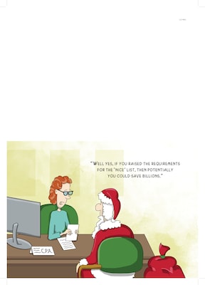 Custom CPA Cartoon Funny Holiday Cards, with Envelopes, 7-7/8" x 5-5/8", 25 Cards per Set