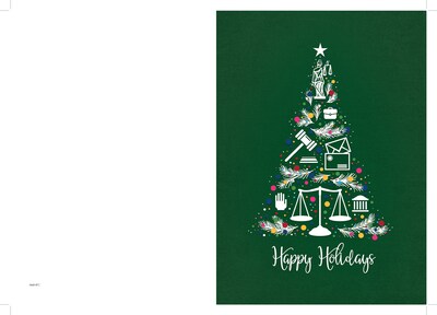 Custom Lawyer Symbols Christmas Tree Cards, with Envelopes, 5-5/8 x 7-7/8, 25 Cards per Set