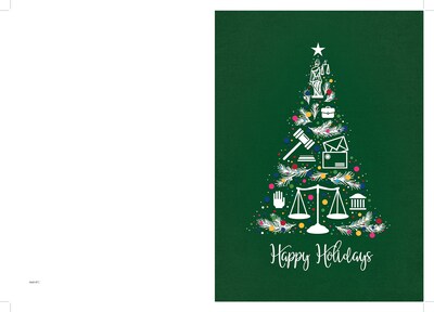 Custom Lawyer Symbols Christmas Tree Cards, with Envelopes, 5-5/8 x 7-7/8, 25 Cards per Set