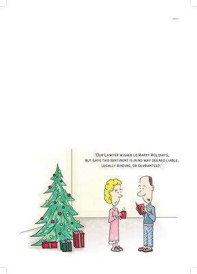Custom Lawyer Cartoon Funny Christmas Cards, with Envelopes, 7-7/8 x 5-5/8, 25 Cards per Set