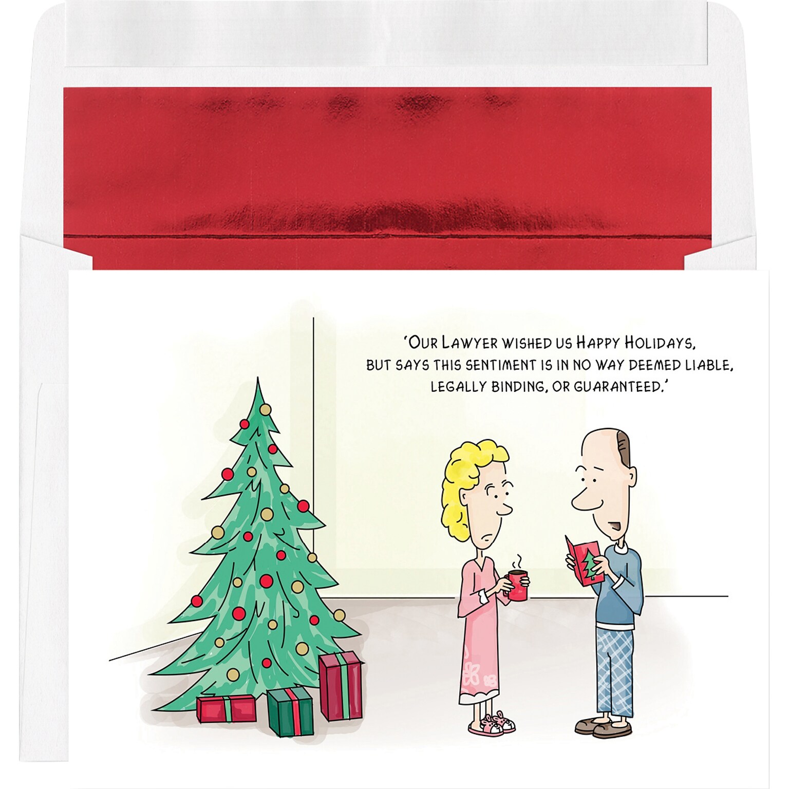 Custom Lawyer Cartoon Funny Christmas Cards, with Envelopes, 7-7/8 x 5-5/8, 25 Cards per Set