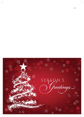 Custom Seasons Greetings Star Tree Cards, with Envelopes, 7-7/8 x 5-5/8, 25 Cards per Set