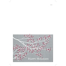 Custom Happy Holidays Red Berry Branch Cards, with Envelopes, 7-7/8 x 5-1/8, 25 Cards per Set