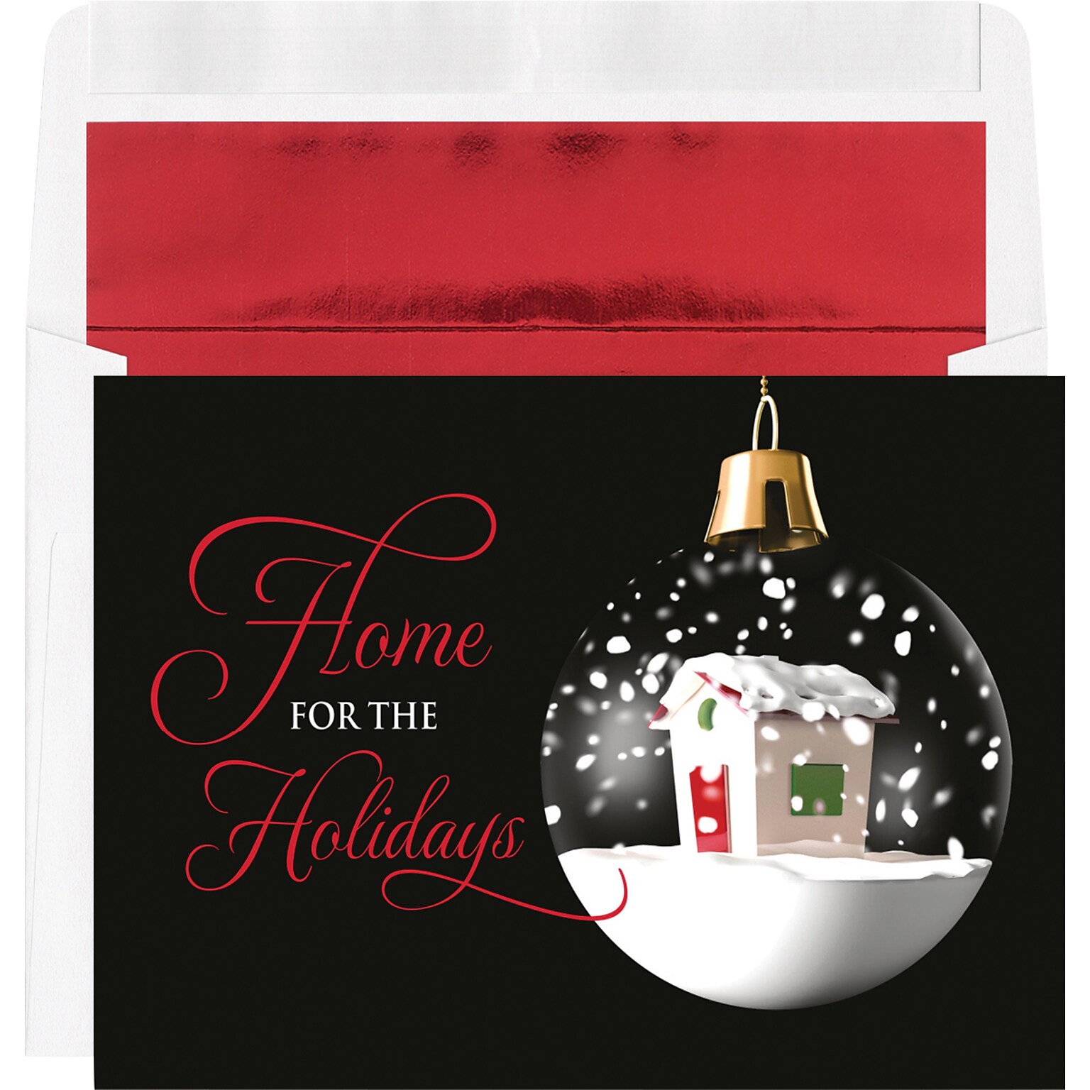Custom Home For The Holidays Ornament Cards, with Envelopes, 7-7/8 x 5-5/8, 25 Cards per Set
