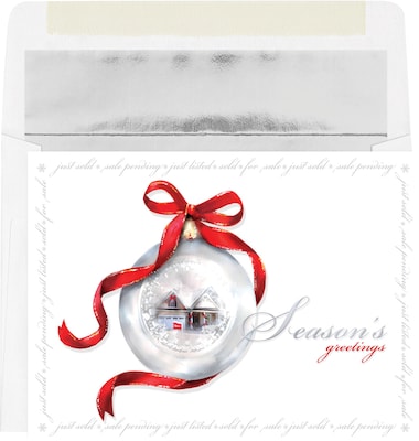 Custom Seasons Greetings Ornament Cards, with Envelopes, 7 x 5, 25 Cards per Set