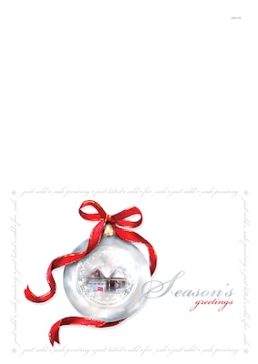 Custom Seasons Greetings Ornament Cards, with Envelopes, 7 x 5, 25 Cards per Set