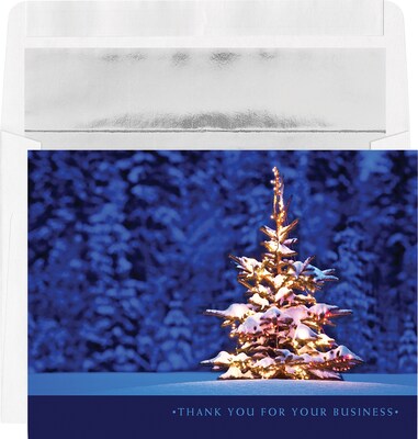 Custom Thank You For Your Business Bright Tree Cards, with Envelopes, 7-7/8 x 5-5/8, 25 Cards per