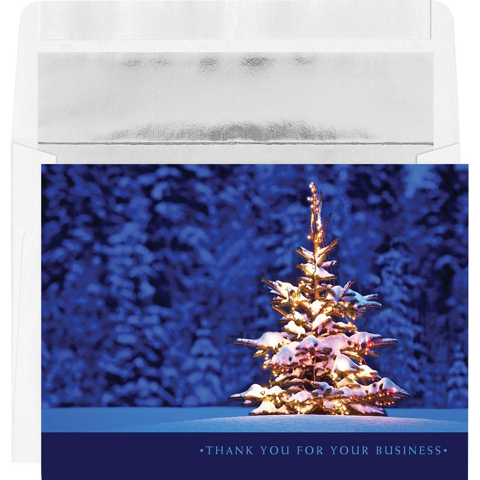 Custom Thank You For Your Business Bright Tree Cards, with Envelopes, 7-7/8 x 5-5/8, 25 Cards per Set