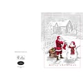 Custom Merry Christmas Classic Santa With Snowman Cards, with Envelopes, 5-5/8 x 7-7/8, 25 Cards per Set
