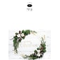 Custom Merry Christmas White Wood Panel With Wreath Cards, with Envelopes, 7-7/8" x 5-5/8", 25 Cards per Set