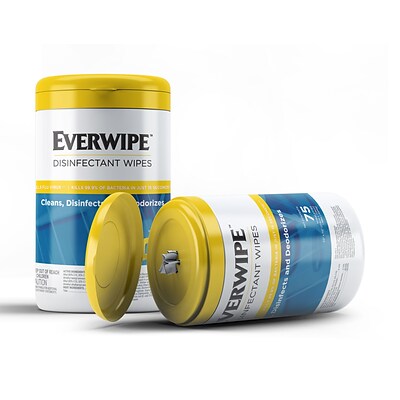 Everwipe Disinfecting Wipes, Lemon Scent, 1 Canister/75 wipes (W-101075)