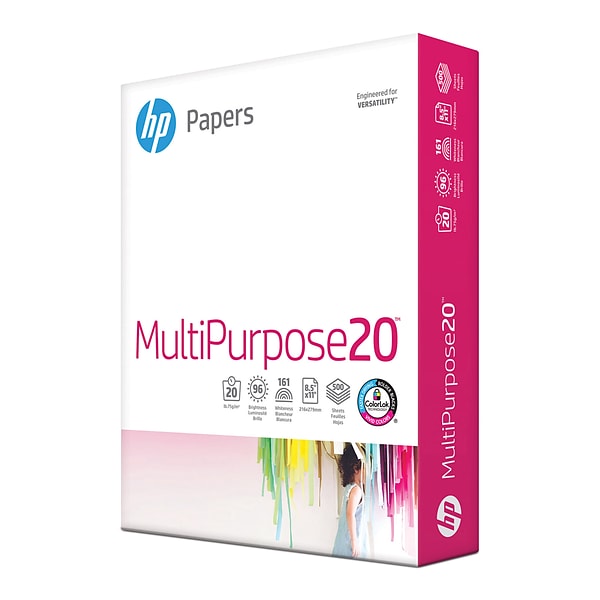 HP 8.5 x 11 Multipurpose Paper, 20 lbs., 96 Brightness, 500 Sheets/Ream (HPM1120)