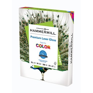 Hammermill Premium Gloss 8.5 x 11 Multipurpose Paper, 32 lbs., 94 Brightness, 300/Pack (163110)