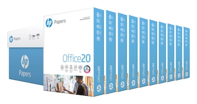 HP Office20 Multipurpose Paper, 8.5 x 11, 20 lbs., White, 500 Sheets/Ream, 10 Reams/Carton (HPC851