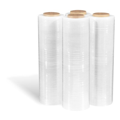 18" x 1500' 80 Gauge Cast Stretch Wrap, Clear, 4/Carton (ST56718)