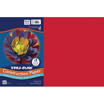 Tru-Ray 12 x 18 Construction Paper, Festive Red, 50 Sheets (P103432)