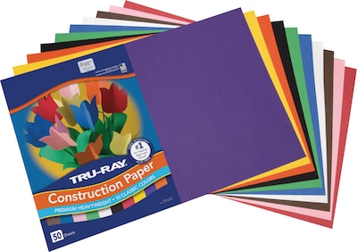 Tru-Ray 12 x 18 Construction Paper, Assorted Colors, 50 Sheets/Pack (P103063)