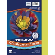 Tru-Ray 9 x 12 Construction Paper, Brilliant Lime, 50 Sheets/Pack (P103423)