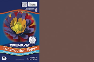 Tru-Ray 12 x 18 Construction Paper, Dark Brown, 50 Sheets (P103056)