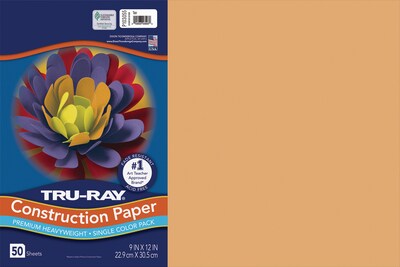 Tru-Ray 12 x 18 Construction Paper, Tan, 50 Sheets (P103055)