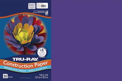 Tru-Ray 12 x 18 Construction Paper, Purple, 50 Sheets (P103051)