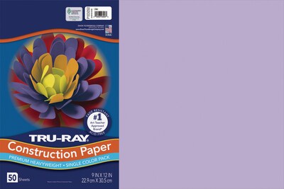 Tru-Ray 12 x 18 Construction Paper, Lilac, 50 Sheets (P103050)