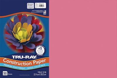 Tru-Ray 12 x 18 Construction Paper, Shocking Pink, 50 Sheets (P103045)