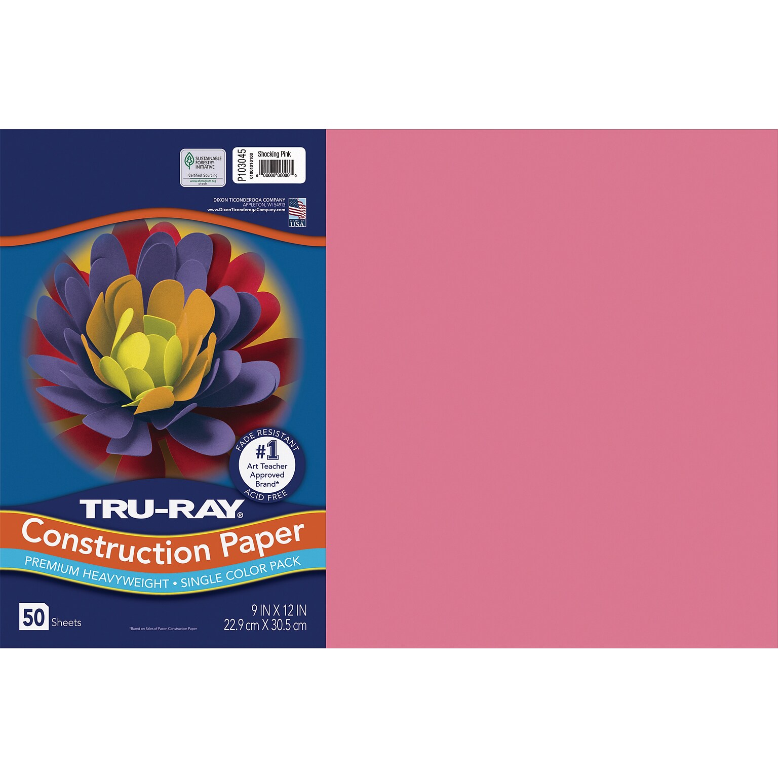 Tru-Ray 12 x 18 Construction Paper, Shocking Pink, 50 Sheets (P103045)