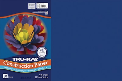 Tru-Ray 12 x 18 Construction Paper, Royal Blue, 50 Sheets (P103049)