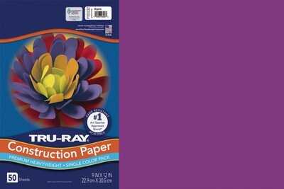 Pacon® Tru-Ray Construction Paper; 12 x 18, Magenta, 50 Sheets/Pack (PAC10303)