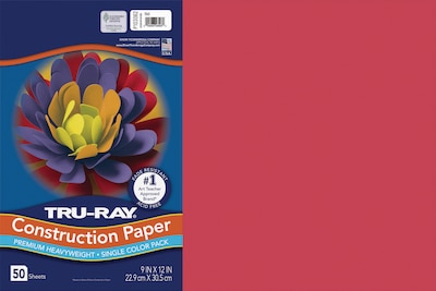 Tru-Ray 12 x 18 Construction Paper, Red, 50 Sheets (P103062)