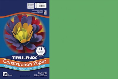 Tru-Ray 12 x 18 Construction Paper, Festive Green, 50 Sheets (P103038)