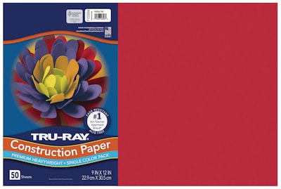 Pacon Tru-Ray Sulphite Construction Paper, Assorted, 9 x 12 - 50 pack