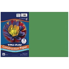 Tru-Ray 12 x 18 Construction Paper, Holiday Green, 50 Sheets (P102961)
