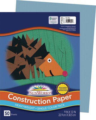 Prang Construction Paper, Sky Blue, 9 x 12, 50 Sheets (P7603)