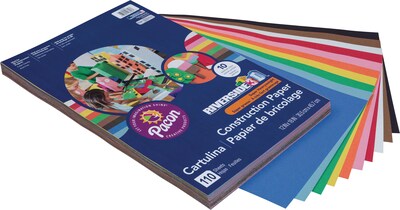 Riverside 3D 12 x 18 Construction Paper, Assorted Colors, 110 Sheets (P103646)