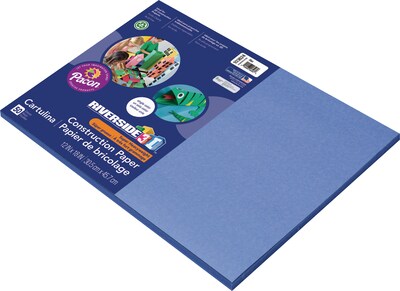 Riverside 3D 12 x 18 Construction Paper, Blue, 50 Sheets (P103624)