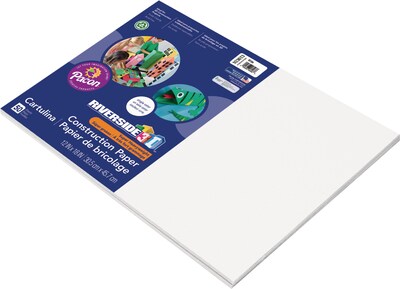 Riverside 3D 12 x 18 Construction Paper, White, 50 Sheets (P103613)