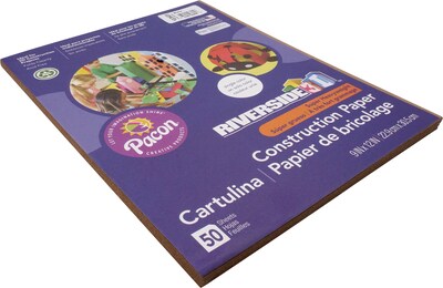 Riverside 3D 9" x 12" Construction Paper, Brown, 50 Sheets (P103605)