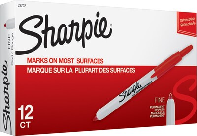 Sharpie King Size Permanent Marker Chisel Tip Red Dozen