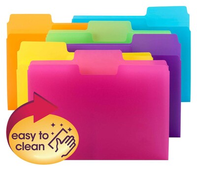 Smead SuperTab® File Folder, 1/3-Cut tab, Letter Size, Poly, 18 per Pack (10515)