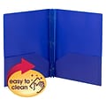 Smead Poly Two-Pocket Fastener Folders, Letter, Dark Blue, 25/Bx (87726)