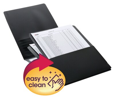 Smead Frame View Poly 2-Pocket Presentation Folder, Black, 5/Box (87705)