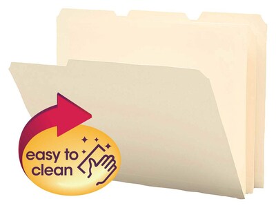 Smead Poly File Folder, 1/3-Cut Tab, Letter Size, Manila, 12 per Pack (10510)