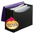 Smead Plastic Accordian File, 12 Pockets, Letter Size, Purple/Black (70862)