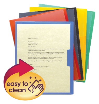 Smead Organized Up Poly File Jacket, Letter Size, Assorted, 5/Pack (85740)