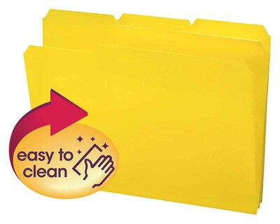 Smead Poly File Folders, 1/3-Cut Tab, Letter Size, Yellow, 24/Box (10504)