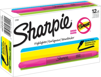 Sharpie Pocket Stick Highlighters, Chisel Tip, Flourescent Pink, Dozen (27009)